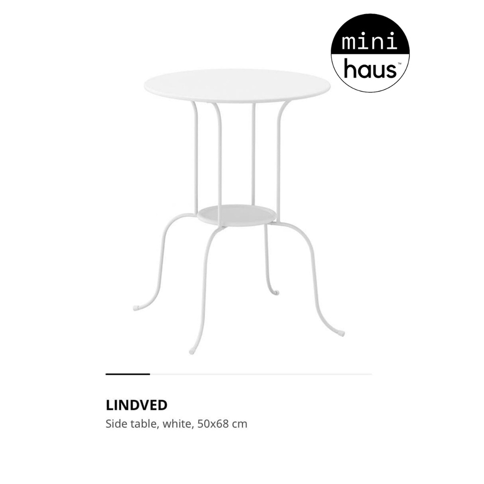 IKEA LINDVED Side table for Living room/Bedroom WHITE (50x68 cm