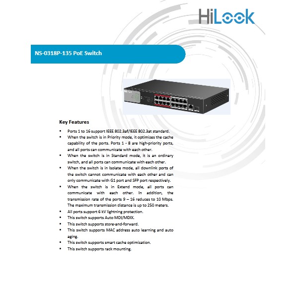 HILOOK NS-0318P-135 PoE Switch | Shopee Malaysia