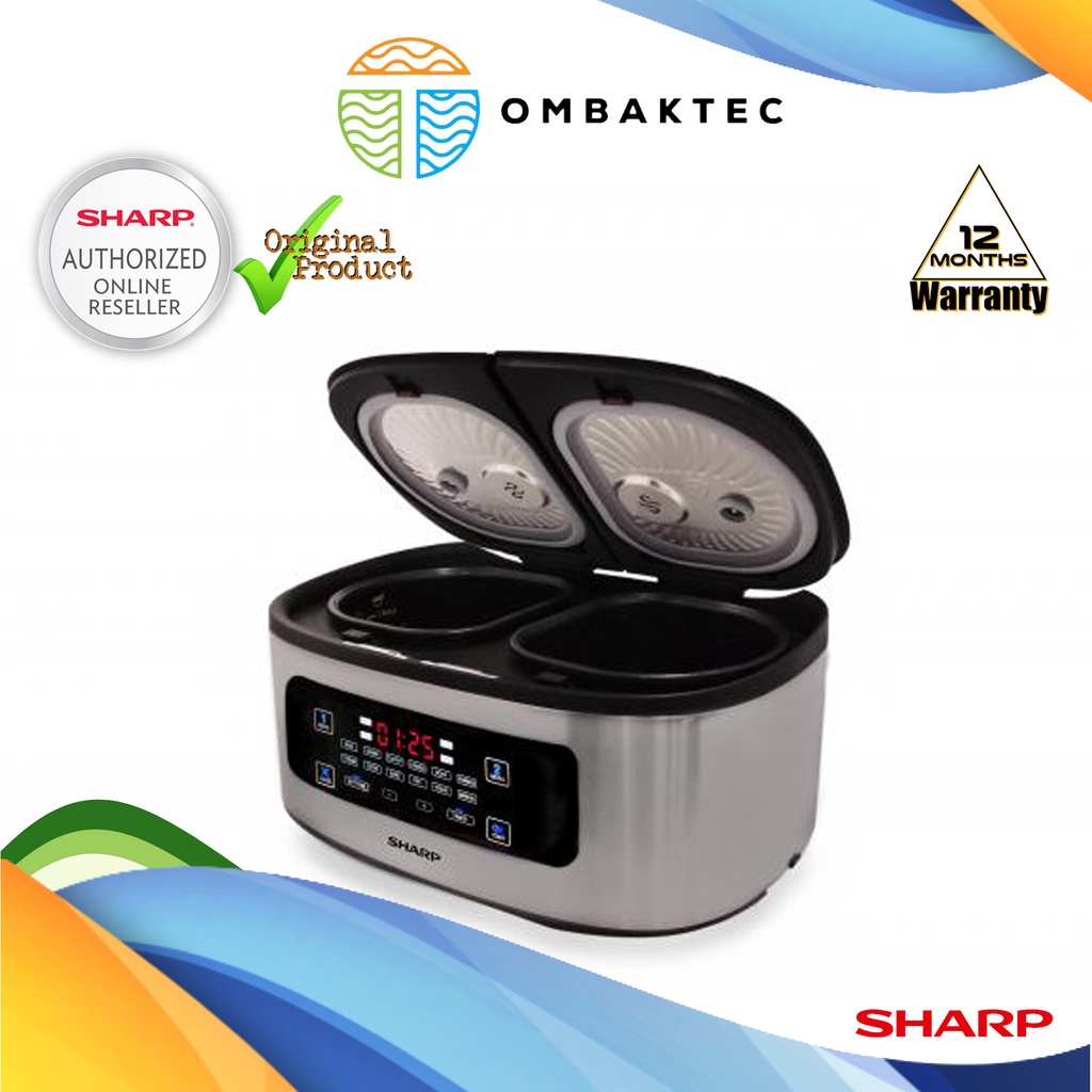 SHARP, 1.8L Jar Multi Cooker KNW509SL Twin Cooker, Various Menu Selection, Separate Pot, Touch Screen Control Panel