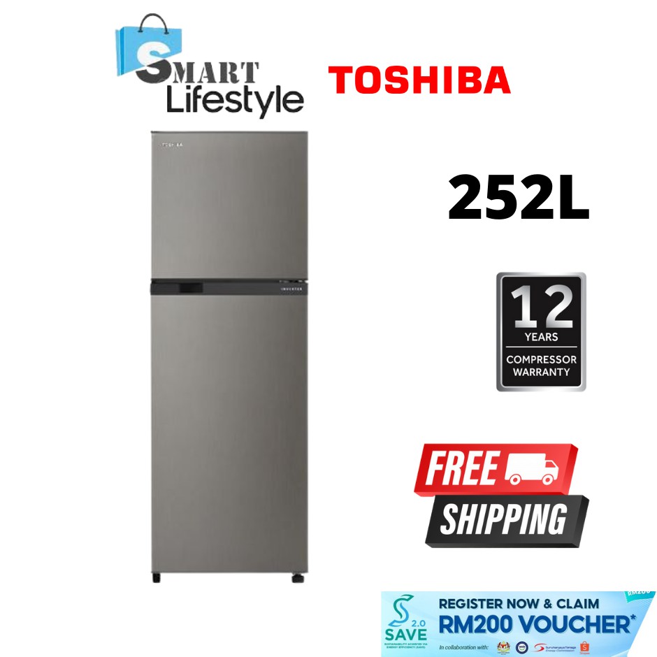 Toshiba 5 Star 2 Doors Refrigerator (252L) GR-A28MS(DS) | Shopee Malaysia