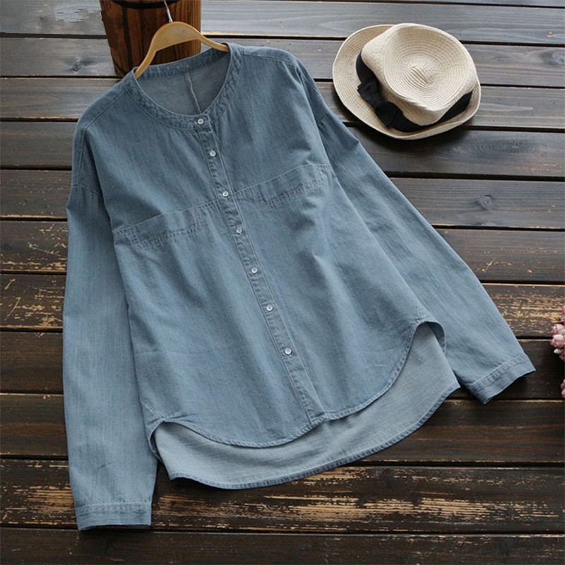 plus size short sleeve denim shirt