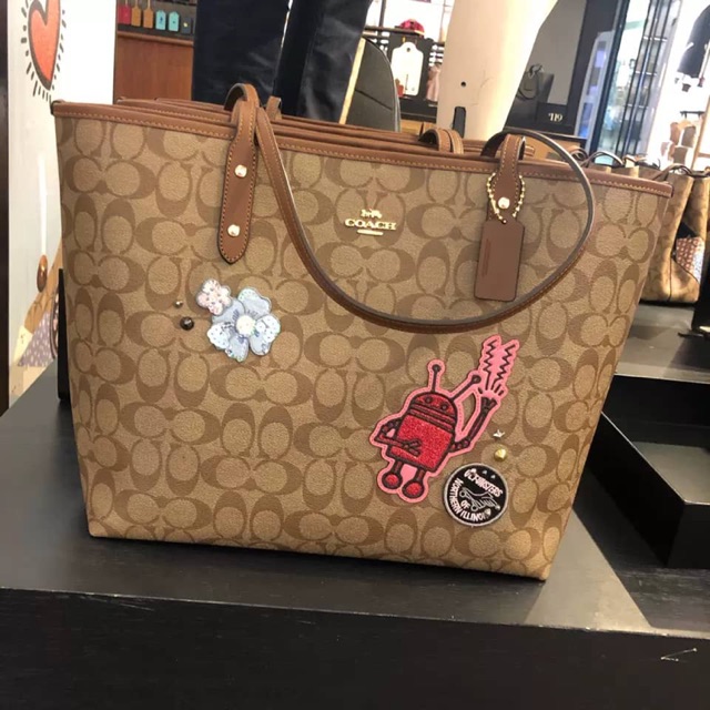 coach keith haring tote bag