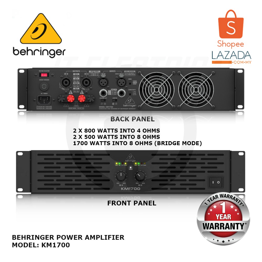 Behringer KM1700 Stereo 1700Watt Power Amplifier Shopee Malaysia