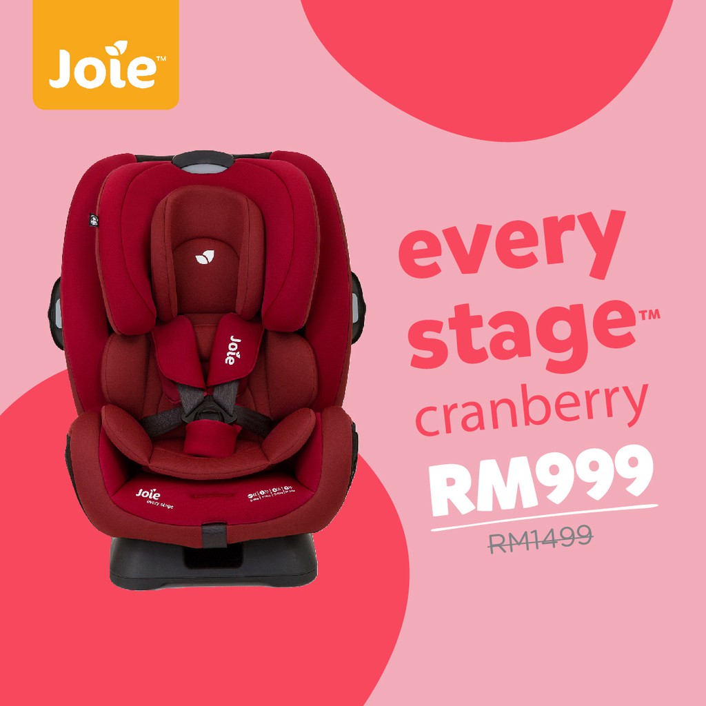 Joie Every Stage Convertible Baby Car Seat (Newborn 36kg) + Free