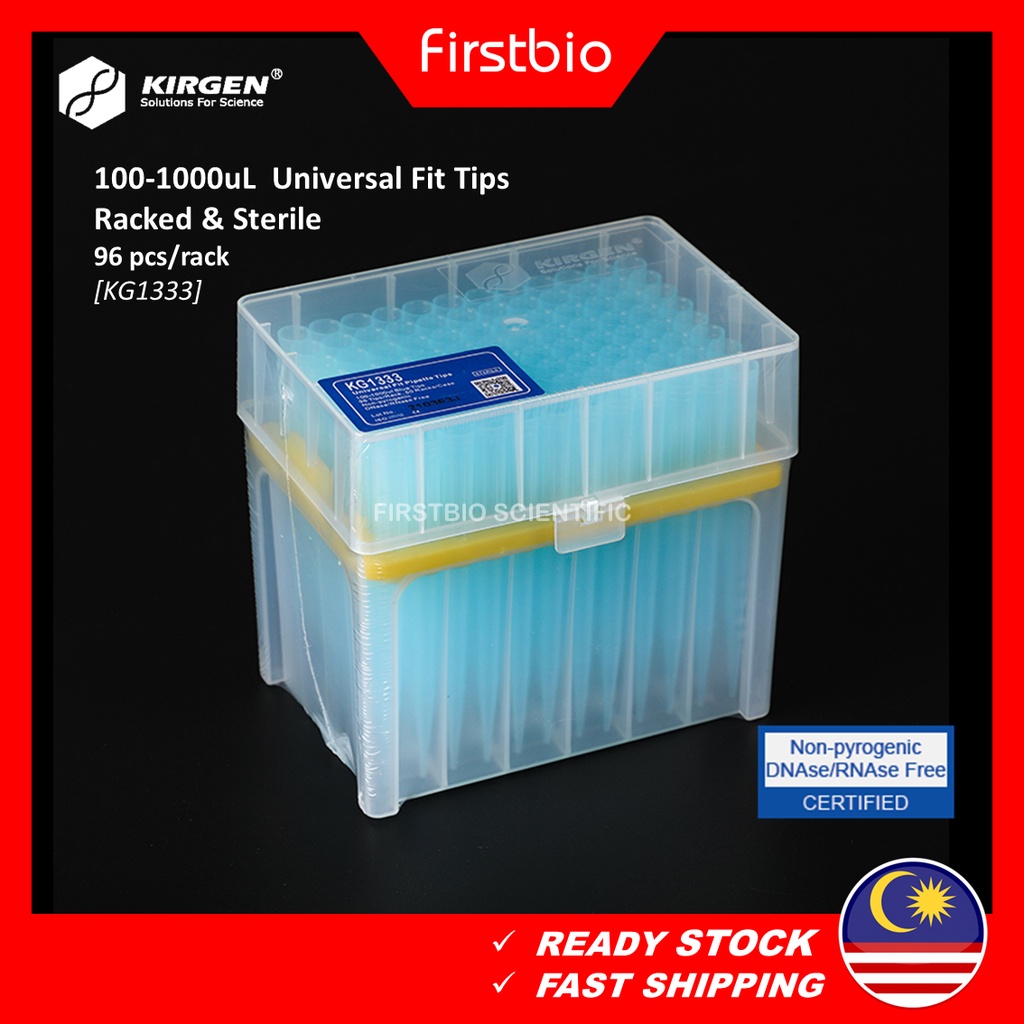 KIRGEN 1000uL Universal Fit Tips Nonfiltered 1001000uL Blue Pipette