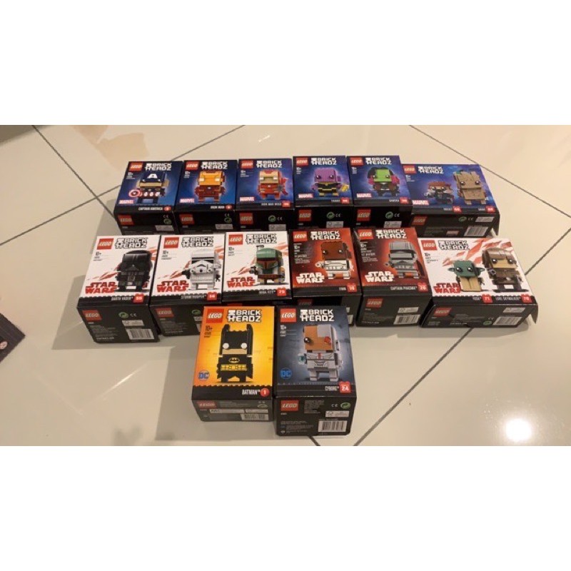 (Used) Lego Brickheadz - Marvel , Star Wars and DC Comic Heroes 14 Sets in 1