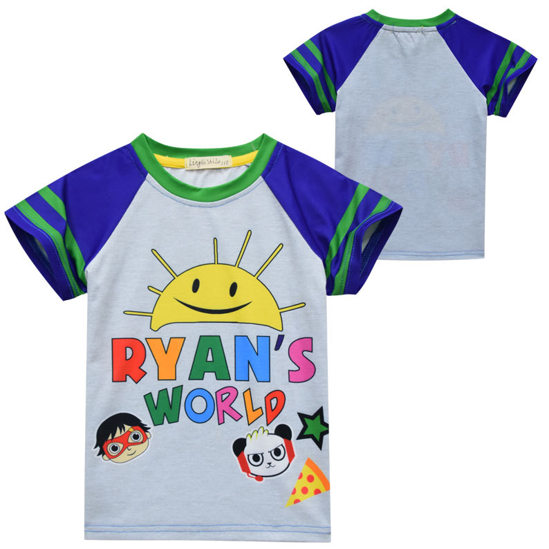 Kids Boys Anime Ryan S World Toy Review Cartoon Printed T Shirt Halloween Cosplay Costume Children Pretend Play Outfits Shopee Malaysia