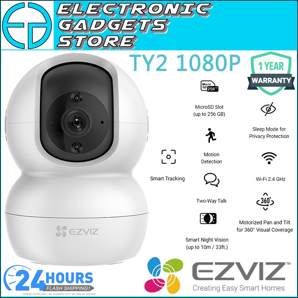 (READY STOCK) EZVIZ TY2 1080P Full HD Two Way Talk Night