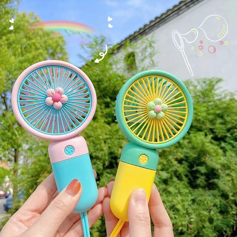 Kawaii Candy Color Summer Cooler Portable Fan Handheld Mini Fan USB Rechargeable Portable Quiet Hand Fan Air Cooler Pocket Size Desktop Fan phone stand