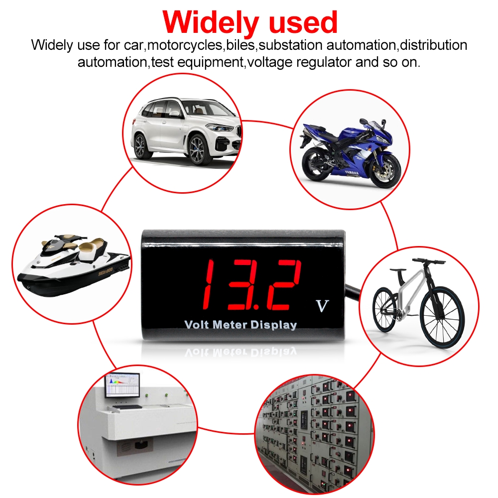 0.56/"Digital Green LED Display Car Motorcycle Voltmeter Voltage Meter Waterproof