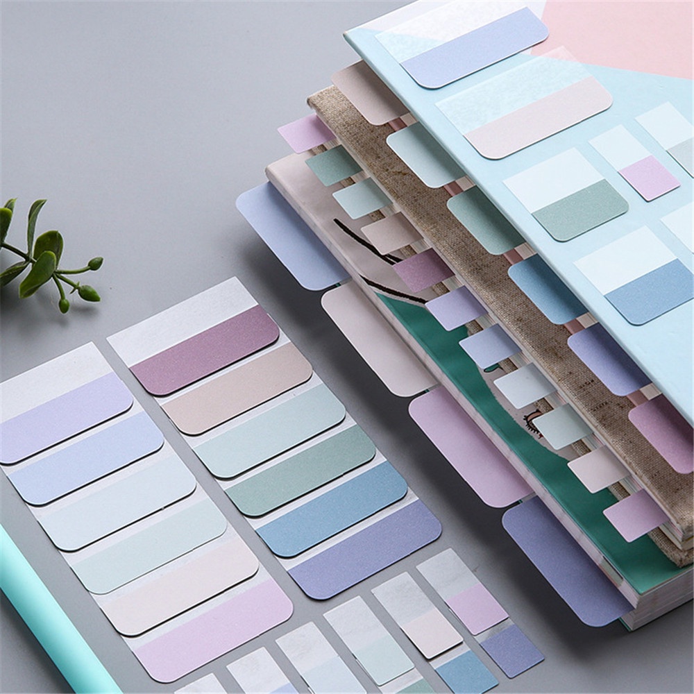 240Pcs Morandi Color Index Label Sticker Color Classification Sticky Note Flags Adhesive Bookmark Stationery