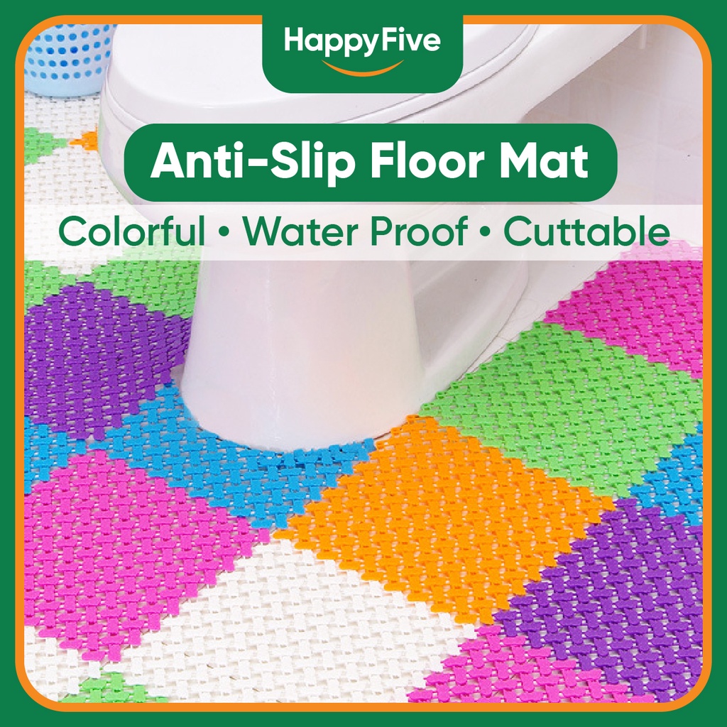 AntiSlip PVC Bathroom Mat NonSlip Toilet Floor Mat 25cm x 25cm