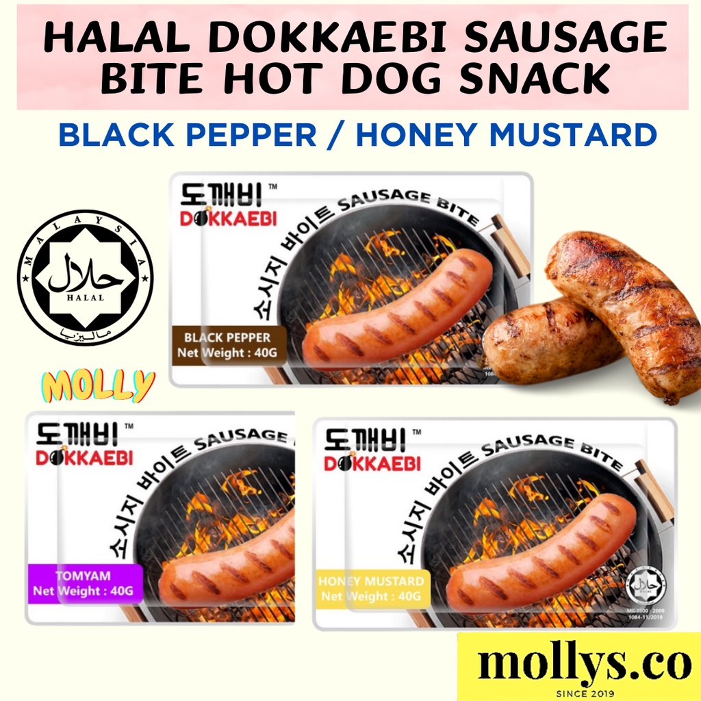 HALAL Dokkaebi Sausage Bite Series Honey Mustard/ Black Pepper/ Tomyum