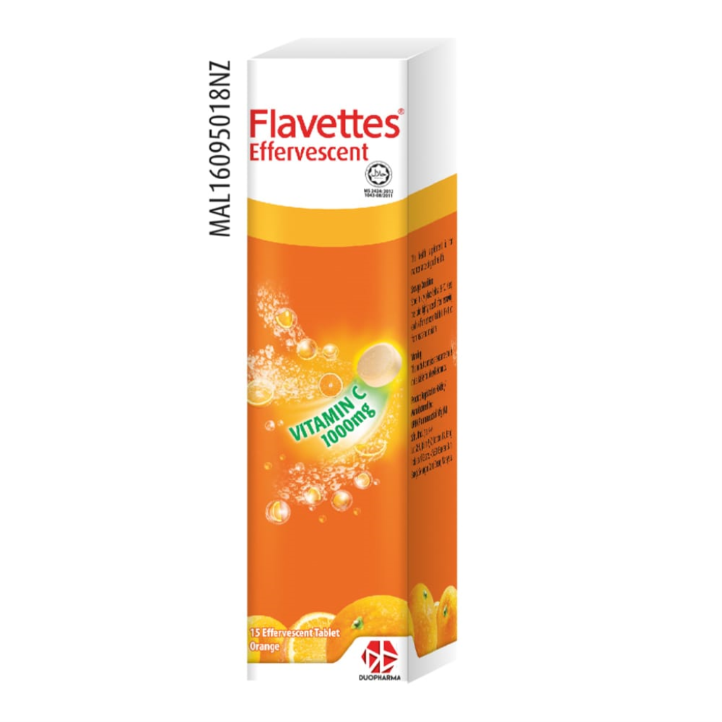 FLAVETTES Effervescent Vitamin C 1000mg Orange 15s ...