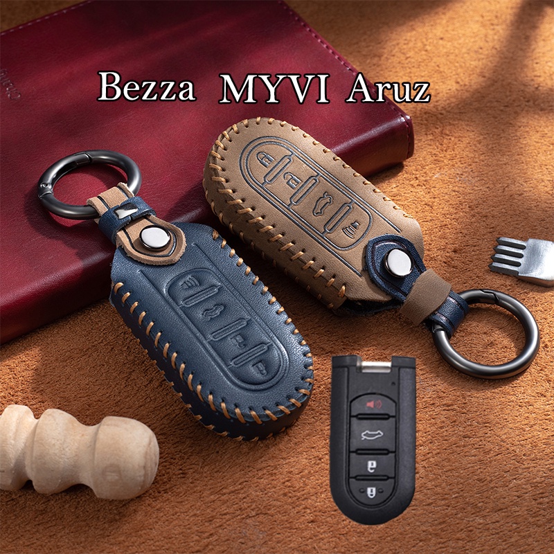 Perodua Leather Car Key Cover Case MYVI BEZZA AXIA ARUZ Remote Casing