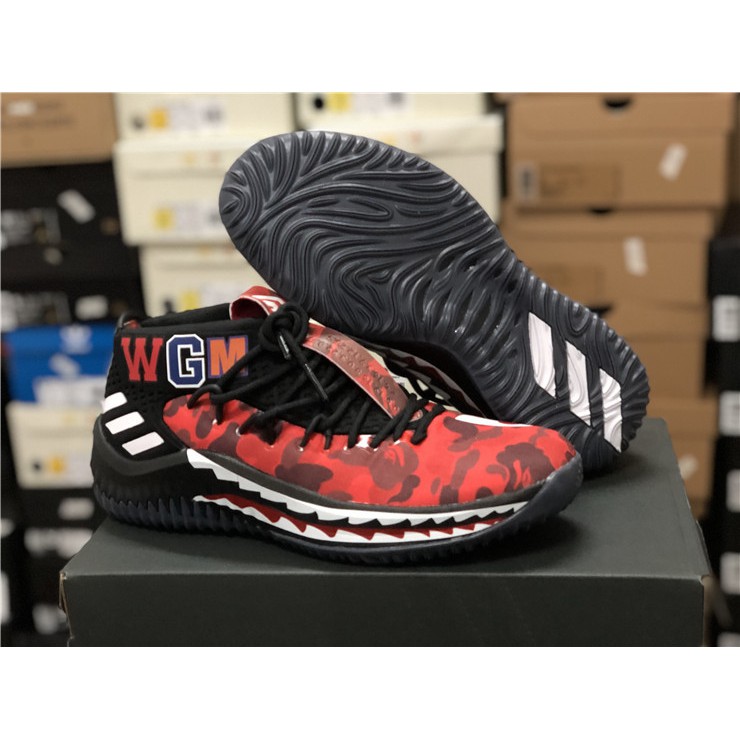 dame 4 bape red camo