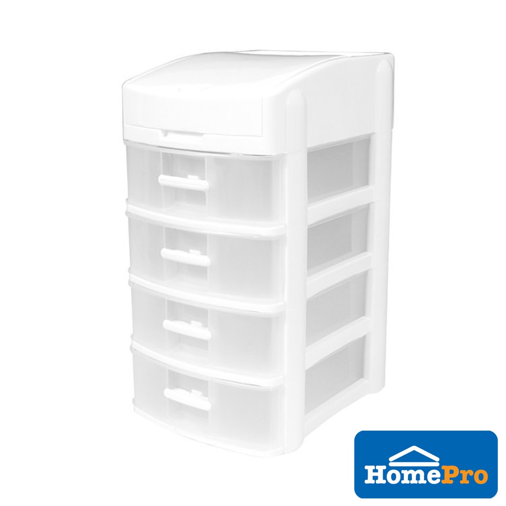 Homepro Apisith Plastic Drawer 4 Tier White 29 X 15 8 X 20cm