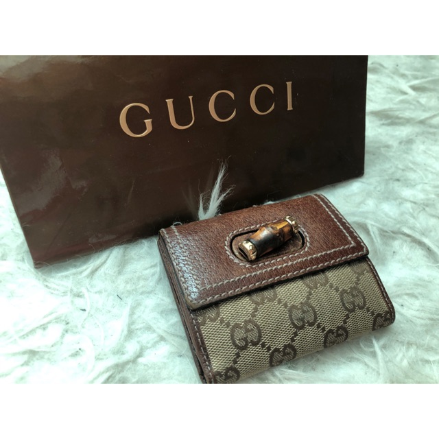 Preloved Authentic Brown Gucci bamboo Compact wallet | Shopee Malaysia