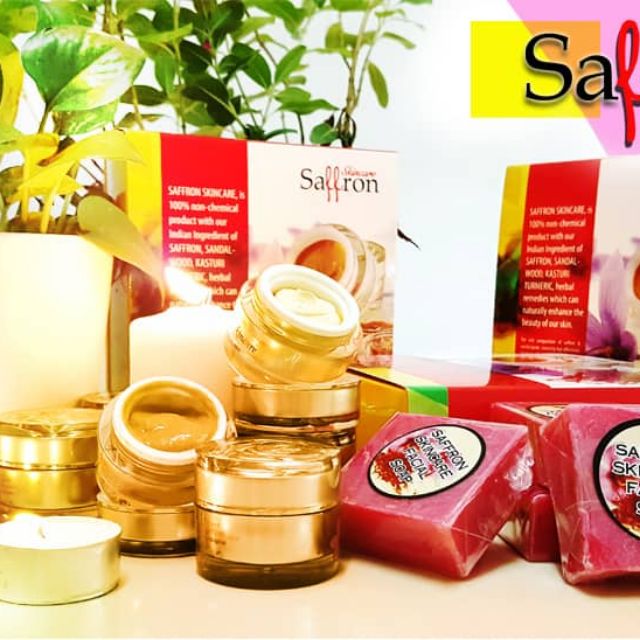 Saffron skincare Full set (day cream, night cream, soap and masker