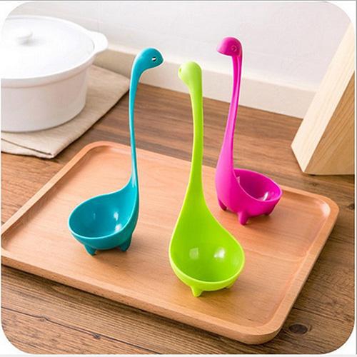 Elephant Design Tableware Cute Kitchen Utensil NASKY Soup Ladle Plastic Soup Scoop Spoon Blue Not Nessie 