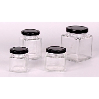 Square Glass Jar Mini Bottle Air Tight Storage Container For Sweet