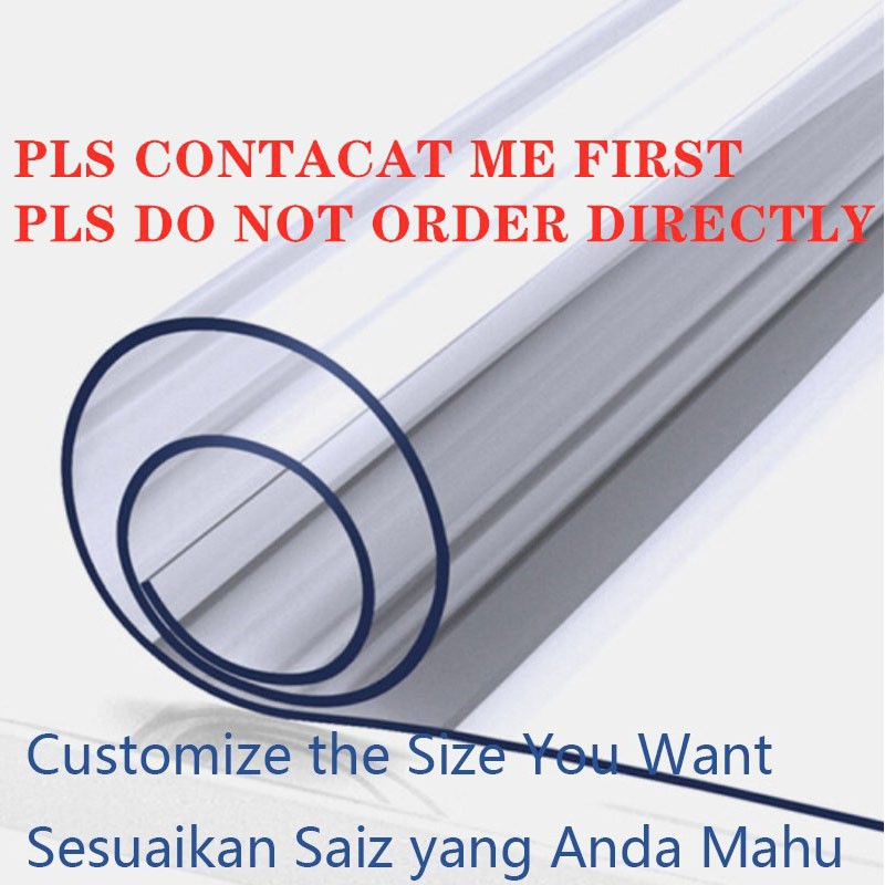 Custom Cut Any Size PVC Tablecloth Waterproof Table Cover Mat Sheet Transparent Soft Glass Protector Rectangle Oval Roun