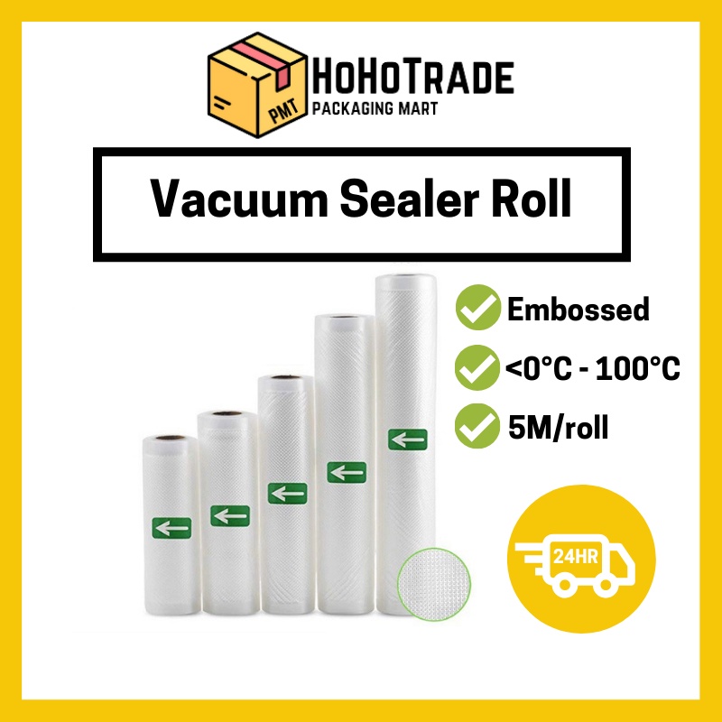 Embossed Vacuum Sealer Bag Roll [5Meter/500cm]Food Vacuum Bag Vacuum