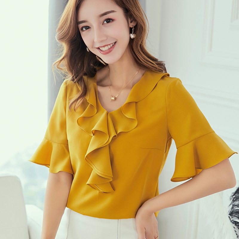 yellow casual tops