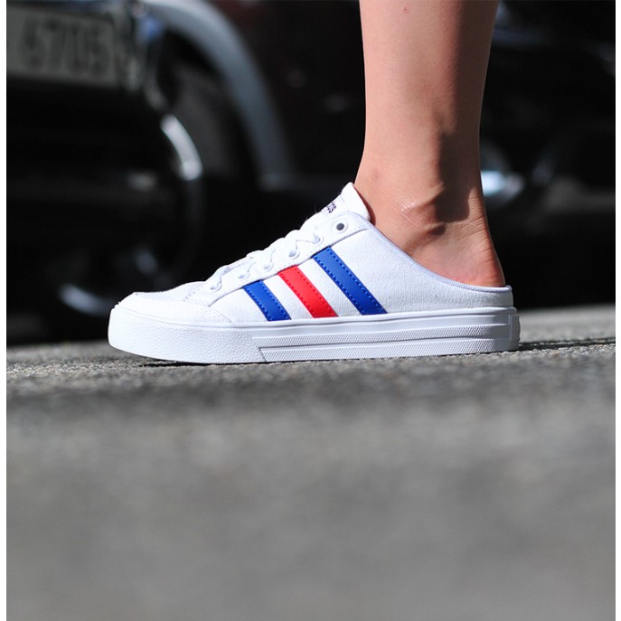 100% Original Adidas VS SET MULE Low Top Slip On School All-match Breathable White Shoes For And Men | Shopee Malaysia