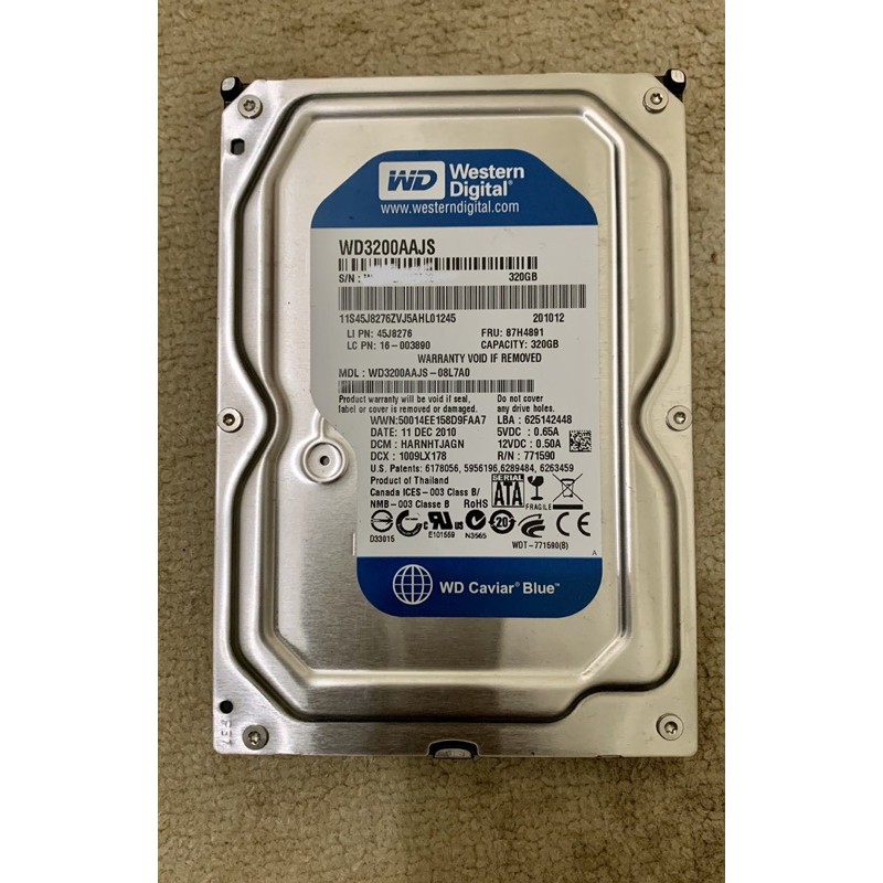 320GB HDD 7200 RPM PC Harddrive 3.5Inch 100% Health Like New