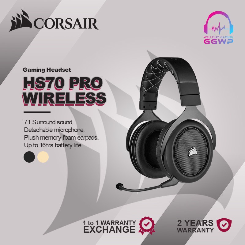 CORSAIR HS70 PRO Wireless Gaming Headset Shopee Malaysia