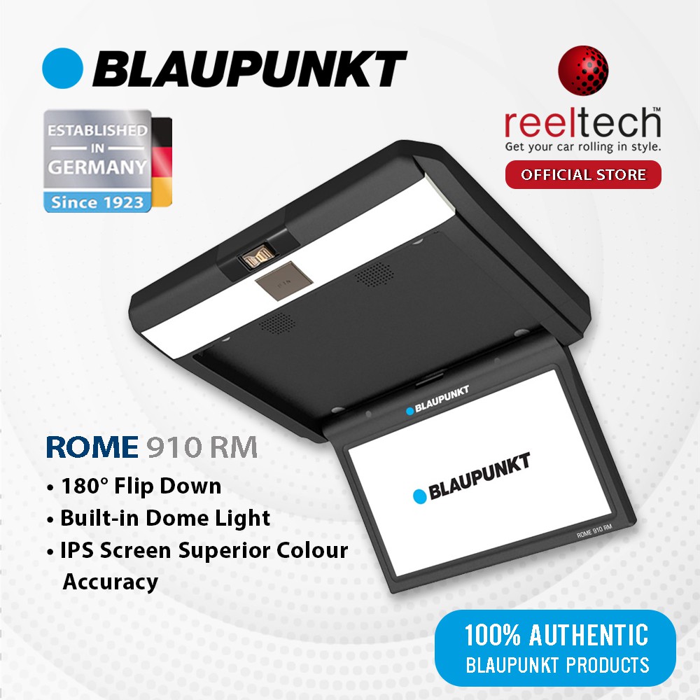 Blaupunkt ROME 910 RM Rooftop Monitor IPS Screen Superior Colour Accuracy 180° Flip Down Built-in Dome Light | ROME910