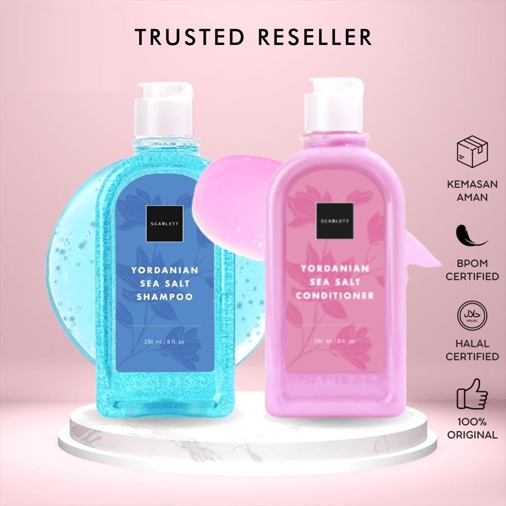 Scarlett Whitening Yordanian Sea Salt Shampoo & Conditioner Shopee