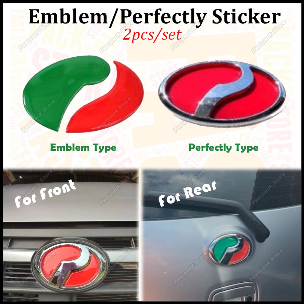 For Perodua Logo Emblem Perfectly Fit Sticker Epoxy Bumper Front Rear