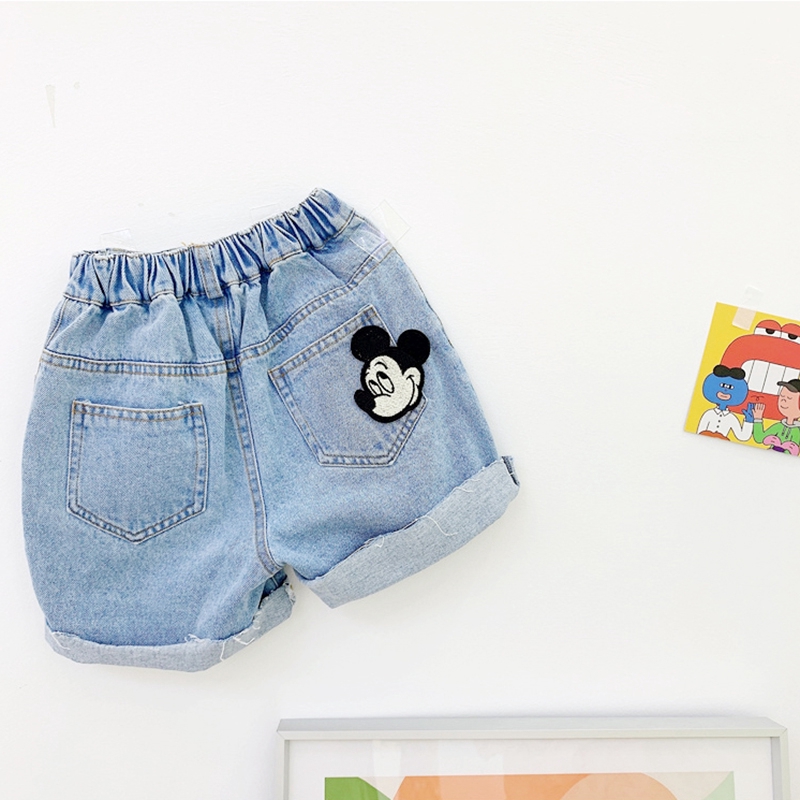 mickey mouse denim shorts