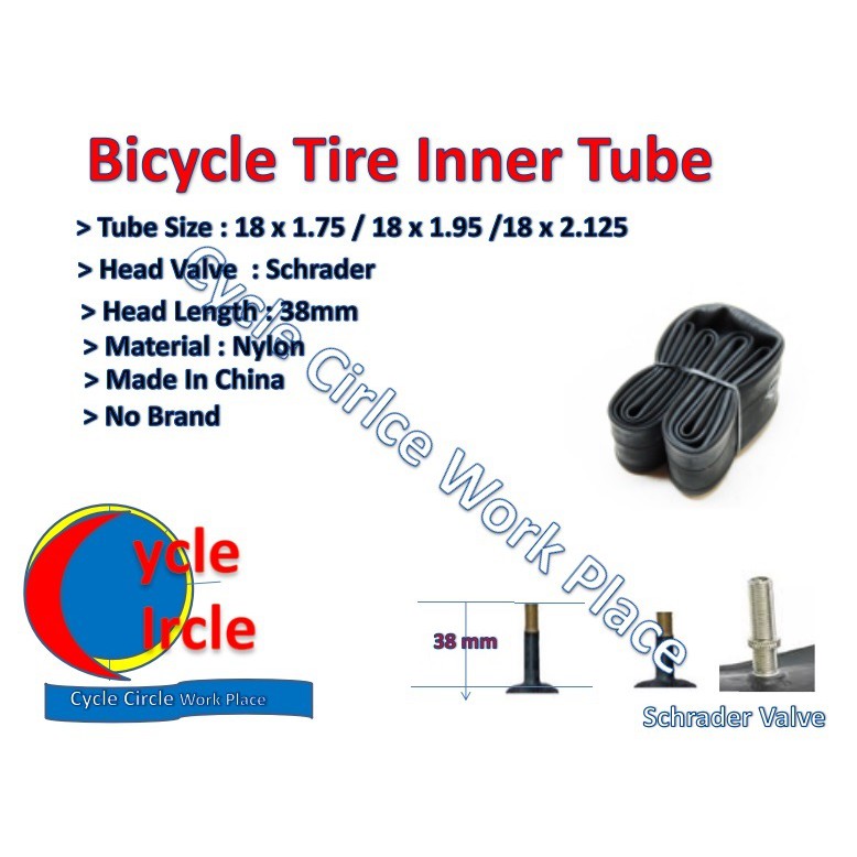 bicycle inner tube 18 x 2.125