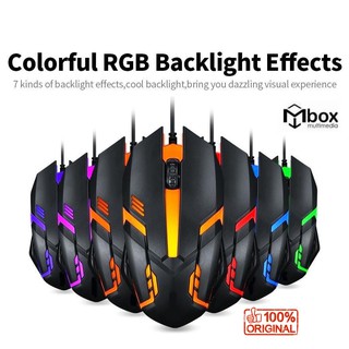 Stock ready - MBOX 3D USB Optical Wired Gaming Ergonomic Mouse With Auto Sync RGB LED Light & 1200 DPI Sensor