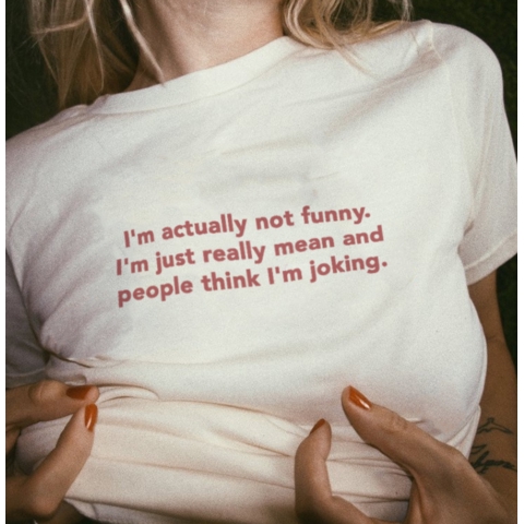 I'M ACTUALLY NOT FUNNY Tshirt Funny Quotes Tumblr White Tees Women Tumblr  Fashion Slogan Tee Cute Summer Goth Top Outfit | Shopee Malaysia