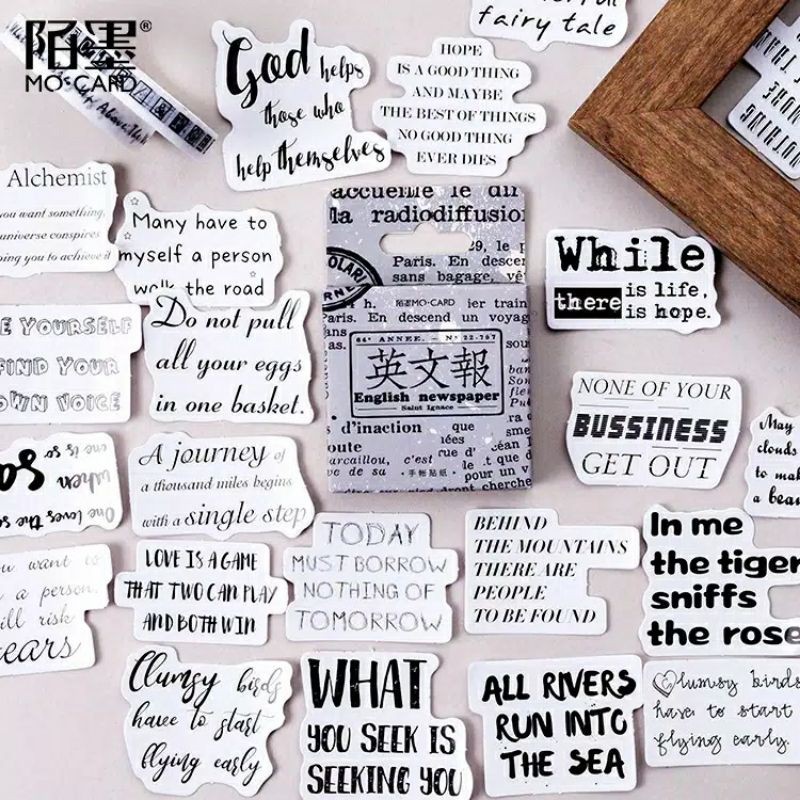 Esthetic Scrapbook Quotes English Newspaper Stickers Cheap Quotes Sticker Shopee Malaysia