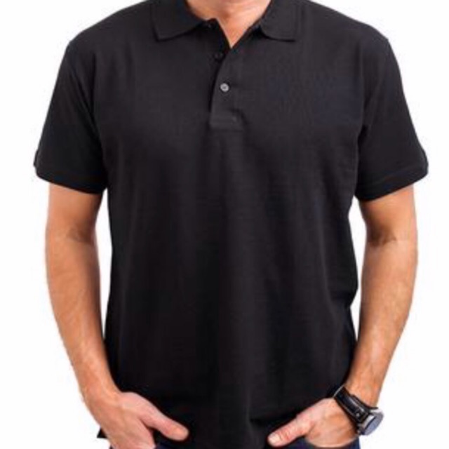 Baju Berkolar Hitam/ T-shirt Berkolar Hitam/ Black Polo T-Shirt Tebal