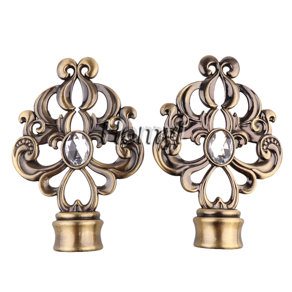 1 Pair Decorative Curtain Drapery Rod Pole Finials Ends For 28mm