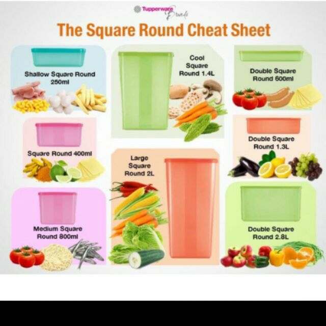 Tupperware  Food Container Ultimate Square Round Set 11pcs