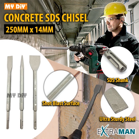 MYDIYHOMEDEPOT EXTRAMAN CONCRETE SDS CHISEL SDS BULL POINT FLAT CHISEL SCALING CHISEL FOR