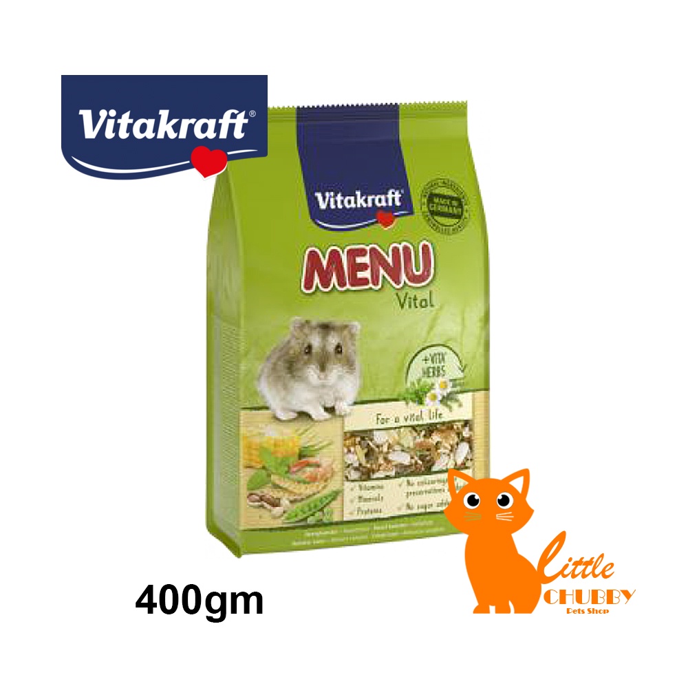 Vitakraft Premium Menu +Vital Herbs Dwarf Hamster Food 400g Shopee