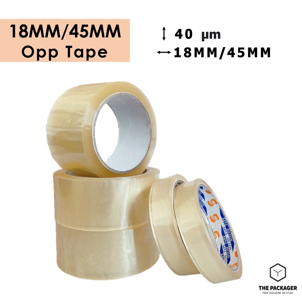OPP Packaging Tape Cellophane Tape 18MM x 40M / 45MM x 80M (TRANSPARENT