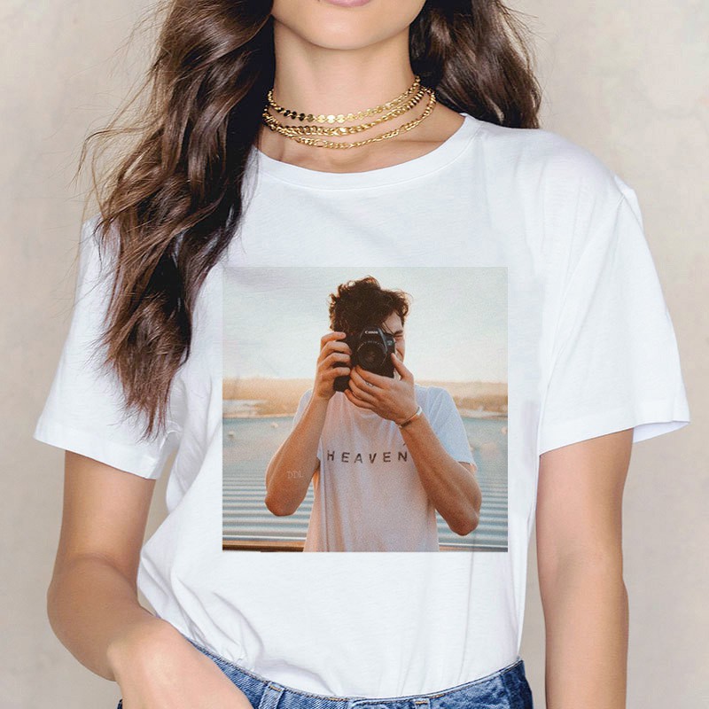 Summer New Shawn Mendes Casual Short Sleeved T Shirt Women S Tops Shopee Malaysia