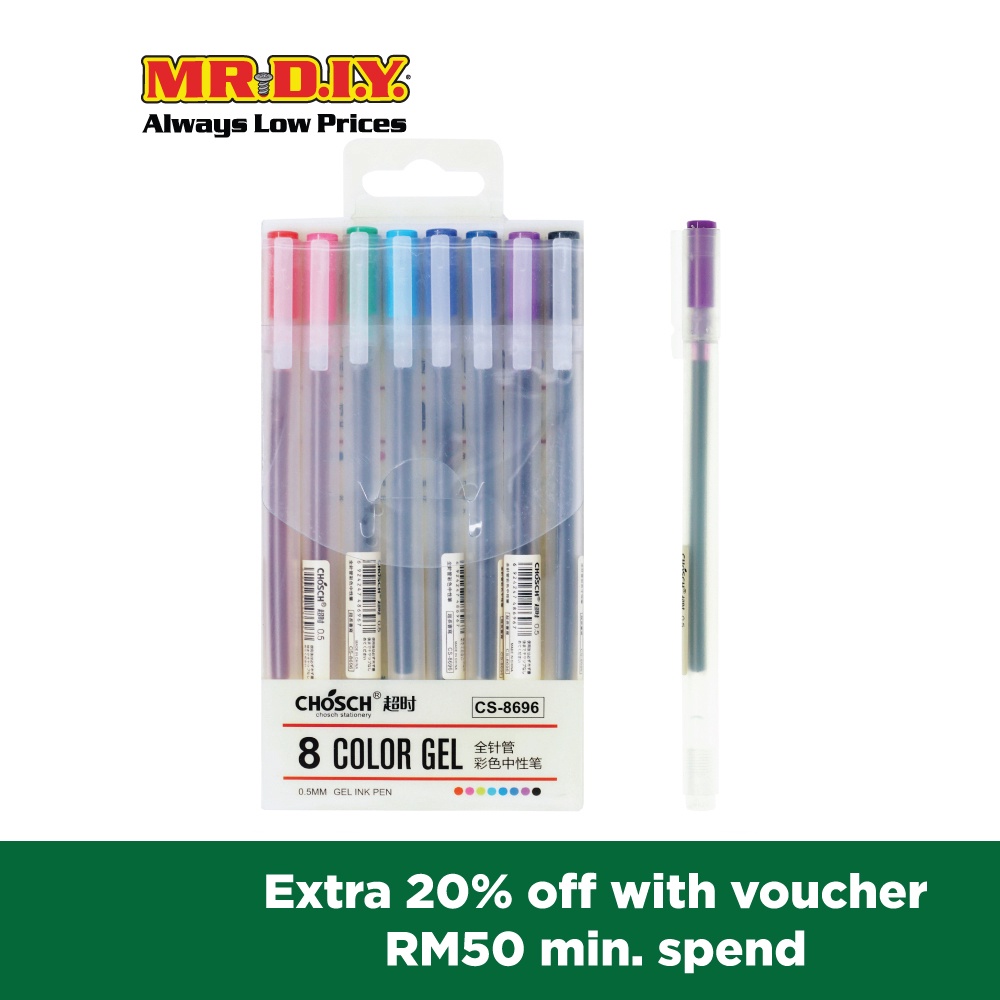 CHOSCH Color Gel Ink Pen 0.5mm Set (8pcs) Shopee Malaysia