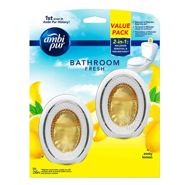 ( VALUE PACK 6ML x2 ) Ambi Pur Bathroom Freshener Refill pack