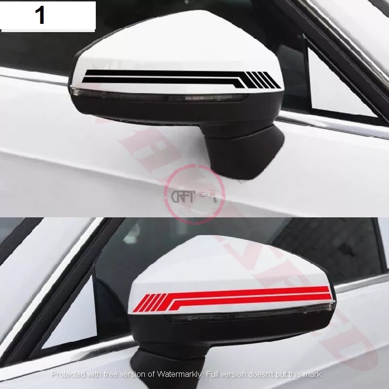 CFS284 Sepasang 2X pcs Side Mirror Kereta Car Logo Stiker Sticker Vinyl Decal Stripes Cermin