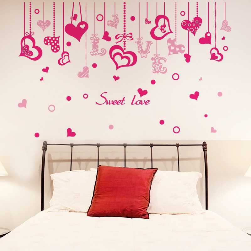 Wedding Room Warm Romantic Wall Stickers Decals Room Bedroom Bedside Wall Decora